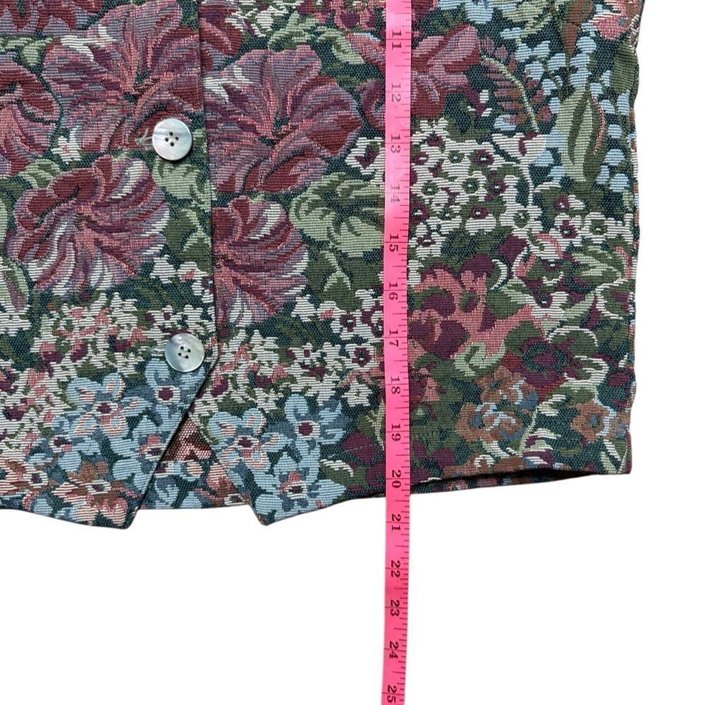 Vintage Tapestry Cottagecore Garden Floral Button Front Vest Norm Thompson 8 - Picture 3 of 5